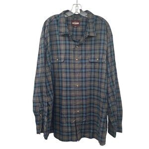 ALESBURY Men's Plaid Button Up Shirt Long Sleeve Gray/Multi Size 3XL
